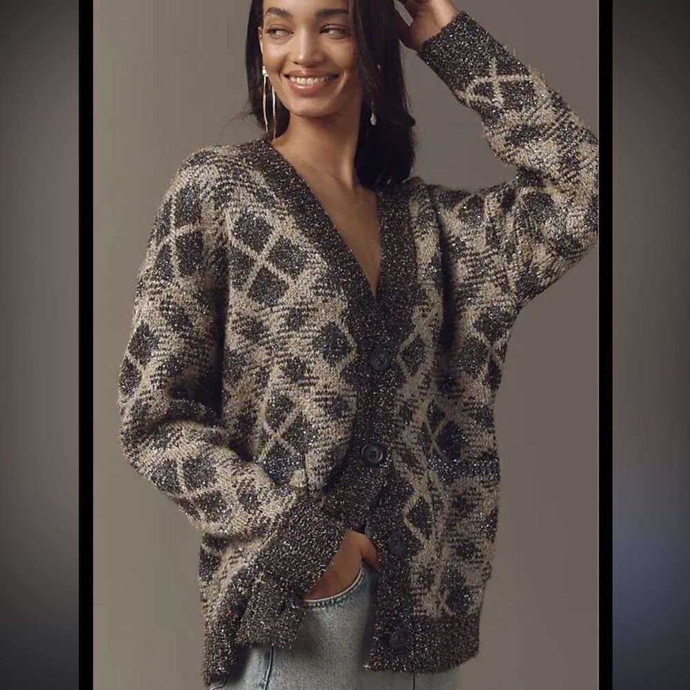 NWOT Maeve Anthropologie Sparkle Cardigan Sweater